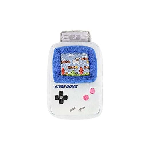 P.L.A.Y. Cute Plush Dog Toys - 1990s Classics Themed Durable 2-in-1 Squeaker Chew Toy, Great for Puppies & Small, Medium, Large Dogs - Machine Washable, Recycled Material (Game Bone Handheld Console)