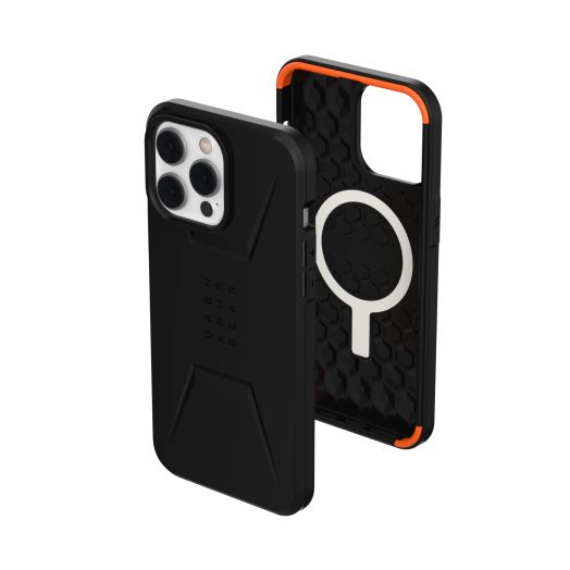 URBAN ARMOR GEAR UAG Designed for iPhone 14 Pro Max Case Black 6.7" Civilian Build-in Magnet Compatible with MagSafe Charging Sleek Ultra Thin Slim Dropproof Shockproof Protective Cover