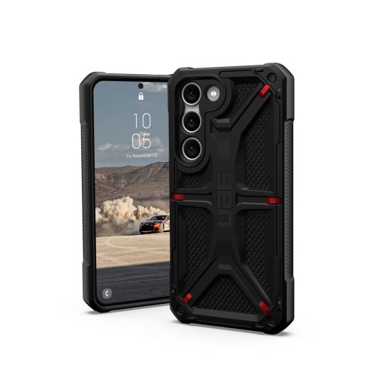 URBAN ARMOR GEAR UAG Designed for Samsung Galaxy S23 Case 6.1" Monarch Kevlar Black - Rugged Heavy Duty Shockproof Impact Resistant Protective Cover