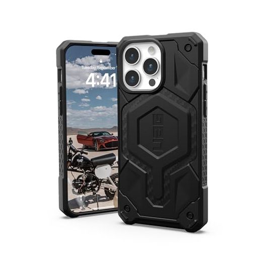 URBAN ARMOR GEAR UAG Case Compatible with iPhone 15 Pro Max Case 6.7" Monarch Pro Carbon Fiber Built-in Magnet Compatible with MagSafe Charging Premium Rugged Dropproof Protective Cover