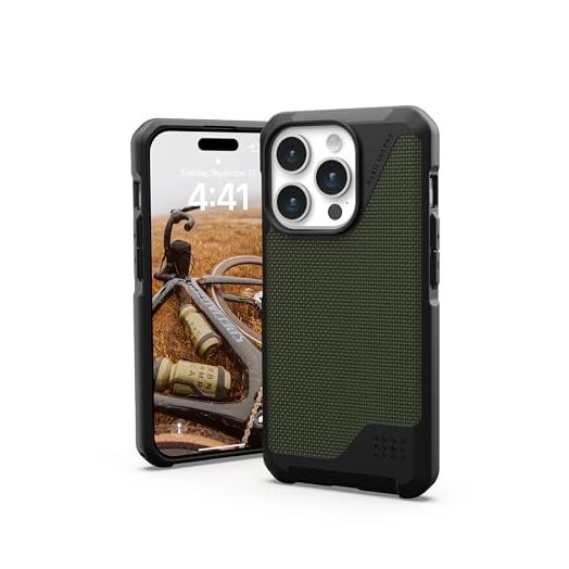 URBAN ARMOR GEAR UAG Case Compatible with iPhone 15 Pro Case 6.1" Metropolis LT Kevlar Olive Built-in Magnet Compatible with MagSafe Charging Rugged Military Grade Dropproof Protective Cover