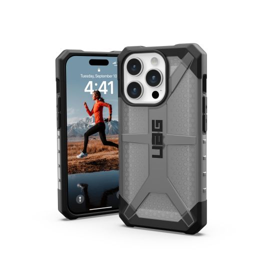 URBAN ARMOR GEAR UAG Case [Updated Version] Compatible with iPhone 15 Pro Case 6.1" Plasma Ash Rugged Transparent Clear Military Grade Drop Tested Protective Cover