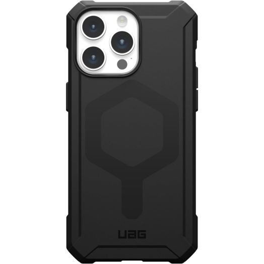 URBAN ARMOR GEAR UAG Case [Updated Version] Compatible with iPhone 15 Pro Max Case 6.7" Essential Armor Black Built-in Magnet Compatible with MagSafe Charging Rugged Military Grade Protective Cover