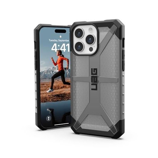 URBAN ARMOR GEAR UAG [Updated Ver] Compatible with iPhone 15 Pro Max Case 6.7" Plasma Ash Rugged Transparent Clear Military Grade Drop Tested Protective Cover