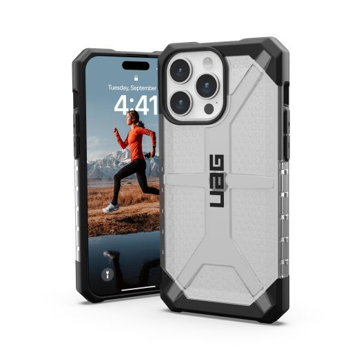 URBAN ARMOR GEAR UAG Case Compatible with iPhone 15 Pro Max Case 6.7" Plasma Ice Rugged Transparent Clear Military Grade Drop Tested Protective Cover