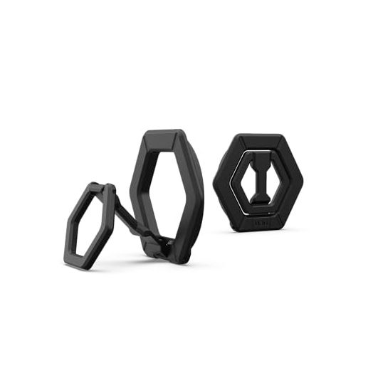 URBAN ARMOR GEAR UAG Magnetic Phone Ring Stand Compatible with MagSafe Magnet, Removable Metal Finger Ring Grip & 360 Rotation Adjustable Kickstand for iPhone 15/14/13, Galaxy S24/S23, Black/Black