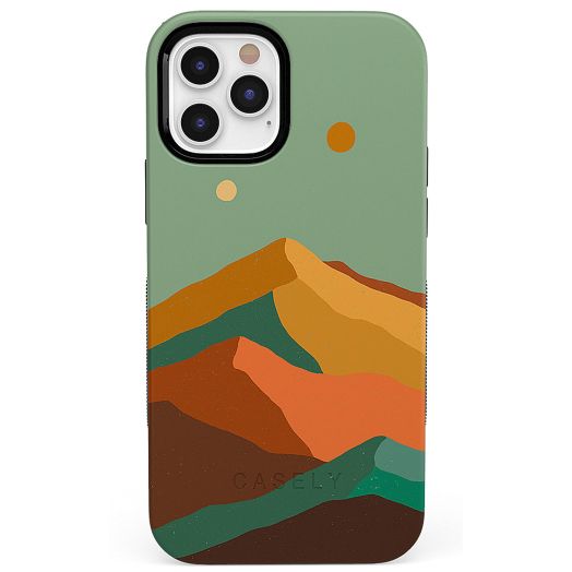 Casely iPhone 12 Pro Max Case | Compatible with MagSafe | Endless Peaks | Colorblock Mountain Case
