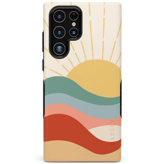 Casely Galaxy S22 Ultra | Here Comes The Sun | Cute Colorblock Sunset Samsung Case