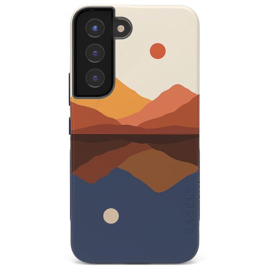 Casely Galaxy S22 Case | Opposites Attract | Day & Night Colorblock Mountains Samsung Case