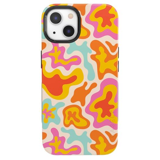 Casely iPhone 14 Plus Case | Tropical Color Splash | Abstract Retro Girly | Compatible with MagSafe