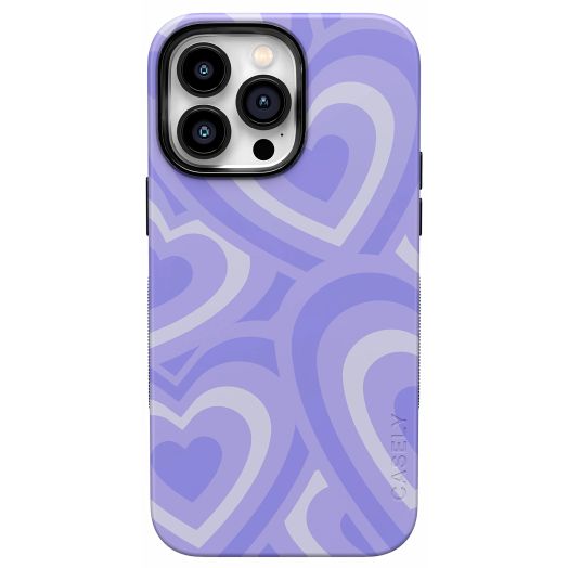 Casely iPhone 14 Pro Case | Compatible with MagSafe | Love Song | Lavender Heart Case