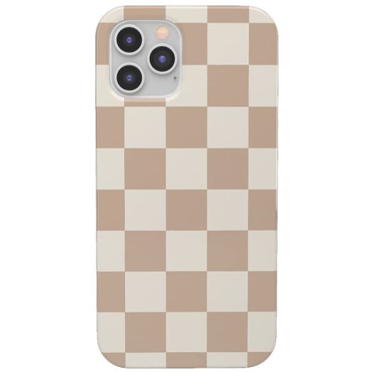 Casely Phone Case for iPhone 13 Pro Max | Fit Check | Neutral Checkerboard Checkered | Compatible with MagSafe | Case for iPhone 13 Pro Max