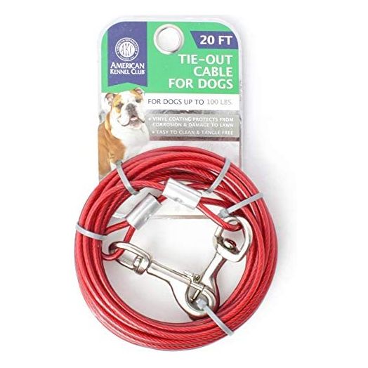 American Kennel Club AKC Heavy Duty Steel Tie-Out Cable for Dogs