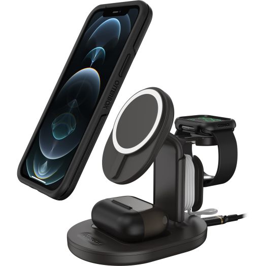 OtterBox 3-in-1 Wireless Charging Station 2.0 for MagSafe - BLACK