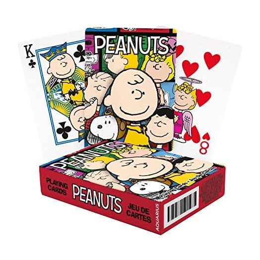 AQUARIUS Peanuts Playing Cards - Peanuts Cast Deck of Cards for Your Favorite Card Games - Officially Licensed Peanuts Merchandise & Collectibles - Poker Size with Linen Finish