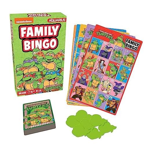 AQUARIUS Teenage Mutant Ninja Turtles Bingo Game - Fun Family Party Game for Kids, Teens and Adults - Entertaining Family Game Night Gift - Officially Licensed TMNT Merchandise - Ages 6 and Up