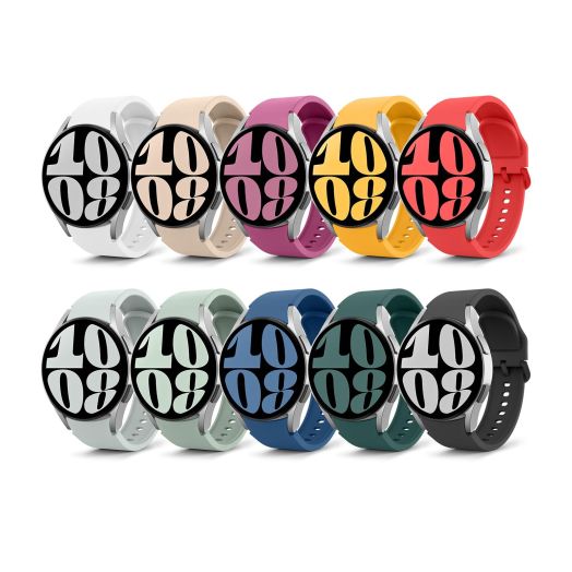MoKo Compatible with Samsung Galaxy Watch 6 5 4 Band 40mm 44mm,Galaxy Watch 5 Pro Band 45mm,Galaxy Watch 6 Classic Band,Galaxy Watch 4 Classic,20mm Silicone Sport Strap Wristband Women Men,10Pack A