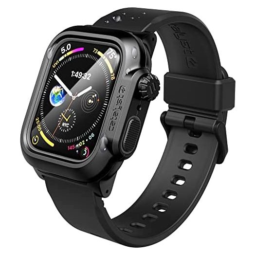 330ft Waterproof Case Designed for Apple Watch Series 6/SE/5/4 44mm, 100%, Premium Soft Silicone Watch Band, Shock Proof Rugged Protective case Designed for Apple Watch by Catalyst