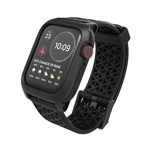 Designed for Apple Watch Series SE, Series 6 44mm, Series 5 and 4, Locking Edition, Drop Proof 9.9ft, Sport Band, Breathable, Rugged, Designed for Apple Watch Case (Stealth Black, Buckle Edition)