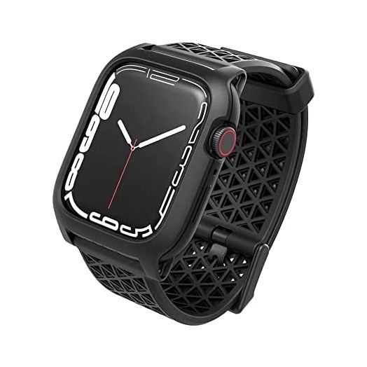 Catalyst Active Defense Vibe Case Designed for Apple Watch Series 7 45 mm, Drop Proof 10ft, ECG and EKG Compatible, Shock & Scratch-Resistant, Sport Band, Breathable, Rugged (Stealth Black)
