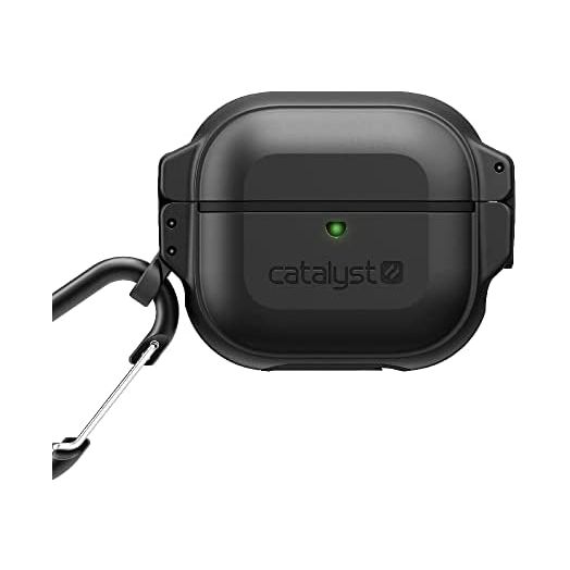 330ft Waterproof Total Protection Case for AirPods 3, Advanced Locking System, Full-Body Protective Rugged case for AirPods 3, 10ft Drop Proof, Carabiner by Catalyst (Stealth Black)