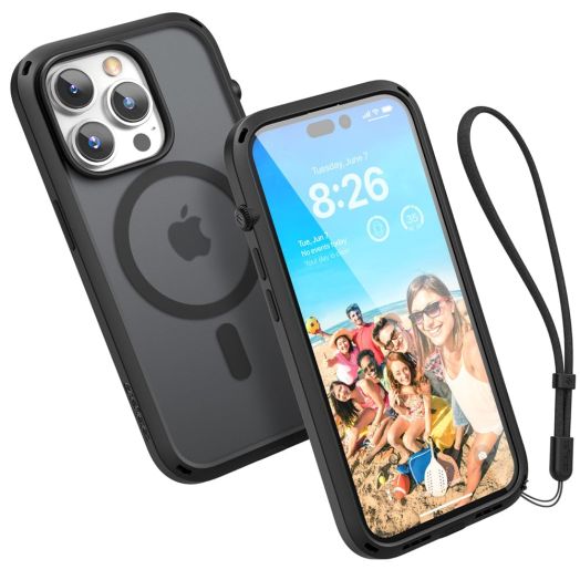 Catalyst Influence Case for iPhone 14 Pro, Compatible with MagSafe, Drop Proof, Fingerprint Resistant, Durable, Easy to Clean and Install, 30% Louder Forward Audio Lanyard Included - Stealth Black