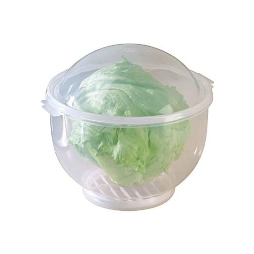 WalterDrake Lettuce KeeperTM - Lettuce Crisper Salad Keeper Container Keeps your Salads and Vegetables Crisp and Fresh- 7" X 8" (brown) (1) (1)