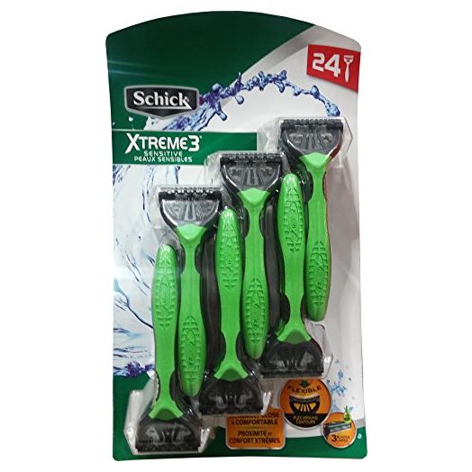 Schick Xtreme 3 Blade Sensitive Razor with Vitamin E & Aloe (24 Count)