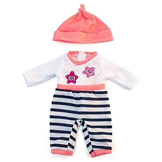 Miniland Educational Doll Clothes, Fits 12-5/8" Dolls, Cold Weather Salmon Pajamas,Multi