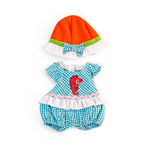 Miniland Doll Clothes for 11", 12", 13" Baby Dolls, Checked Romper, Cap, Shirt, Summer Doll Clothing, Fits American Girl, Corolle Calin, La Baby, Melissa, Baby Stella, Sweetheart