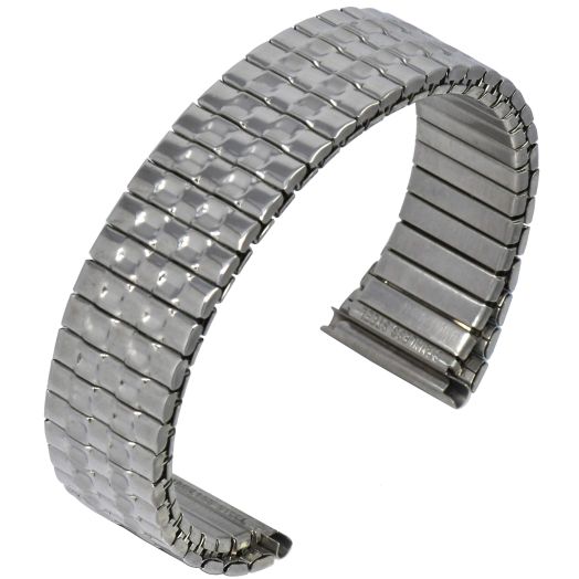 Stainless Steel Stretch Watch Band for 20mm Lugs - Radial Expansion, No Buckle, Sleek Metal Finish (1674)