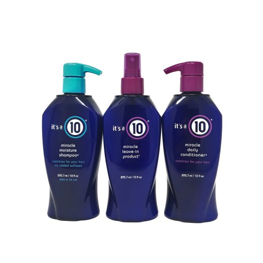 It's a 10 Miracle Nourishing, Moisturizing Daily Shampoo, Leave-in Conditioner, Full Size Set - 3 Piece