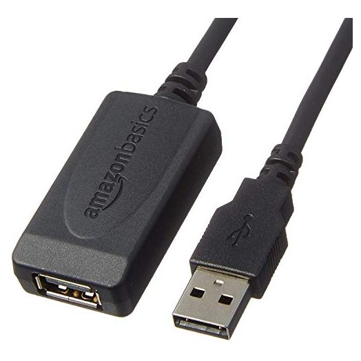 Amazon Basics USB-A 2.0 Extension Cable, for Printer, Mouse or Keyboard, Male to Female, 480Mbps Transfer Speed, 32 Feet, Black
