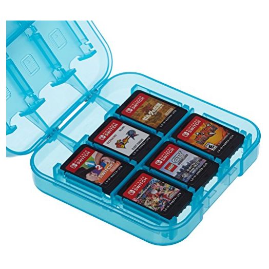 Amazon Basics Game Storage Case for 24 Nintendo Switch Games - 3.4 x 3.4 x 1 Inches, Blue