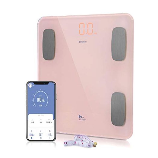Body Fat Scale Smart BMI Scale Digital Bathroom Wireless Weight Scale, Body Composition Analyzer with Smartphone App sync with Bluetooth-Compatible (Pink)