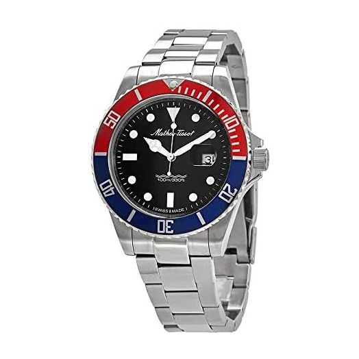 Mathey-Tissot Mathey Vintage Quartz Black Dial Pepsi Bezel Men's Watch H9010AR
