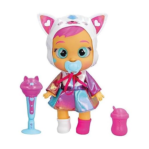 Cry Babies Stars Singing Daisy - 12'' Singing Baby Doll | Plays 15+ Realistic Baby Sounds, Multicolor
