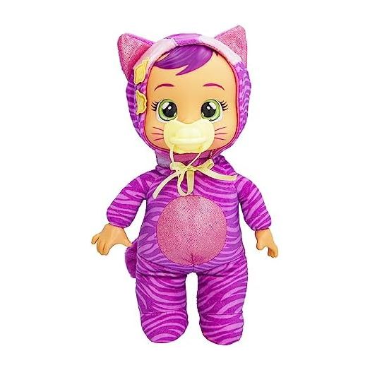 Cry Babies Tiny Cuddles Halloween Katie - 9" Baby Dolls, Cries Real Tears, Purple and Pink Cat Themed Pajamas