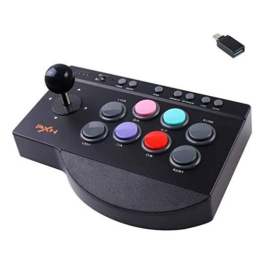 Arcade Fight Stick, PXN Street Fighter Arcade Game Fighting Joystick with USB Port, with Turbo & Macro Functions, Suitable for PS3 / PS4 / Xbox ONE/Nintendo Switch/PC Windows.