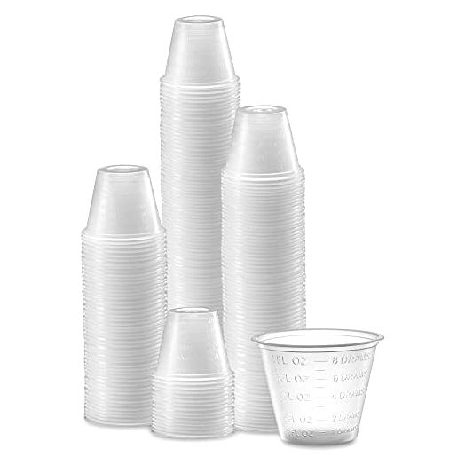(100 Count 1oz) Disposable Medicine Cups with Embossed Measurements Marking , for liquid and dry medication, By Care Plus