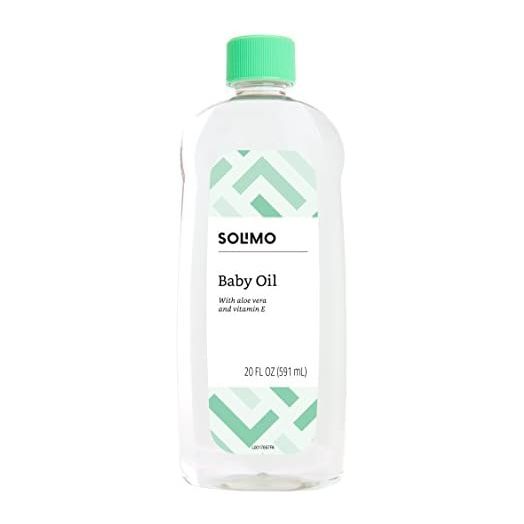 Amazon Brand - Solimo Baby Oil with Aloe Vera & Vitamin E, 20 Fluid Ounces