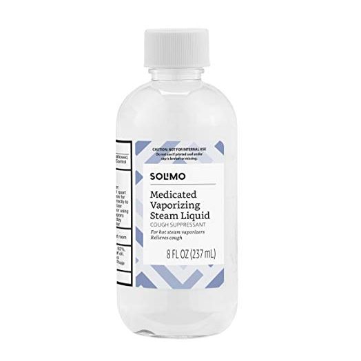 Amazon Brand - Solimo Vaporizing Steam Liquid Cough Suppressant Medication, 8 Fluid Ounce