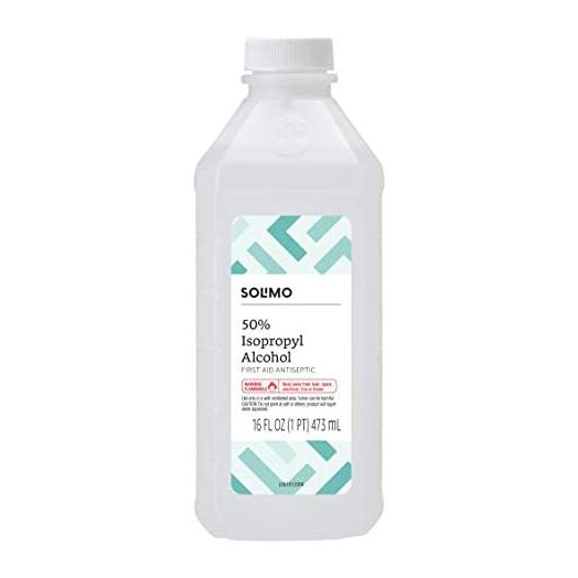 Amazon Brand - Solimo 50% Isopropyl Alcohol First Aid Antiseptic, 16 Fl Oz (Pack of 1)