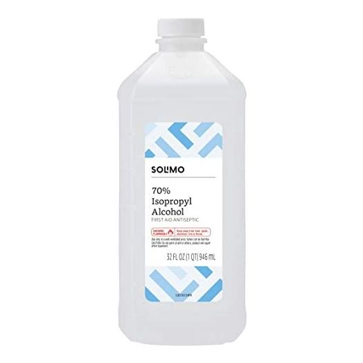 Amazon Brand - Solimo 70% Isopropyl Alcohol First Aid Antiseptic for Treatment of Minor Cuts and Scrapes, 32 Fl Oz (Pack of 1)