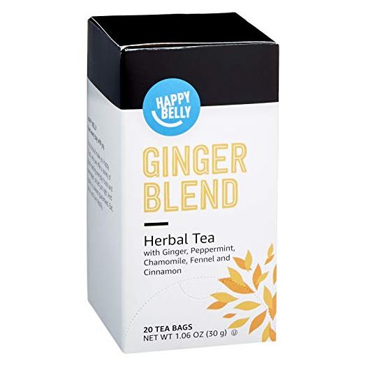 Amazon Brand - Happy Belly Ginger Herbal Tea Bags, 20 Count