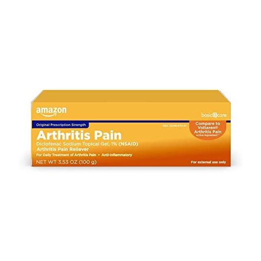 Amazon Basic Care Arthritis Pain Relieving Gel, Diclofenac Sodium Topical Gel, 1 Percent, 3.53 Ounces
