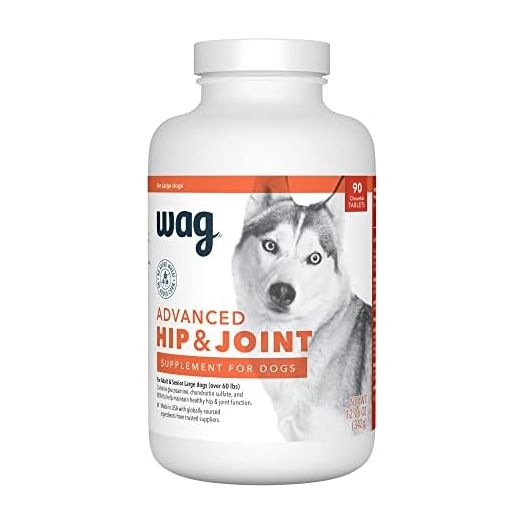 Amazon Brand - Wag Hip & Joint Advanced Chewable Tablets for Large Dogs, 90 Count