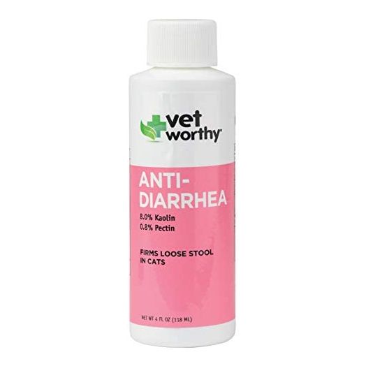 Vet Worthy Anti-Diarrhea for Cats - Cat Supplement to Help Relieve Diarrhea, Stomach Upset, and Discomfort - Pet Digestive Health Support with Kaolin and Pectin - 4oz