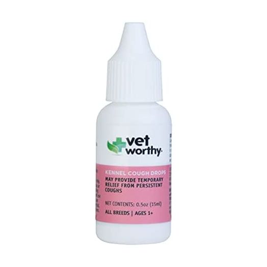 Vet Worthy Kennel Cough Drops for Dogs - Dog Supplement for Dry Kennel Cough Relief - Dog Cough Remedy with Drosera Rotundifolia, Arsenicum Album, Spongia Tosta - 0.5oz
