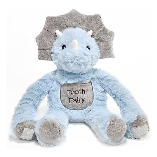 Bearington Lil' Tracer The Tooth Fairy Dino Plush, 12 Inch Dinosaur Stuffed Animal